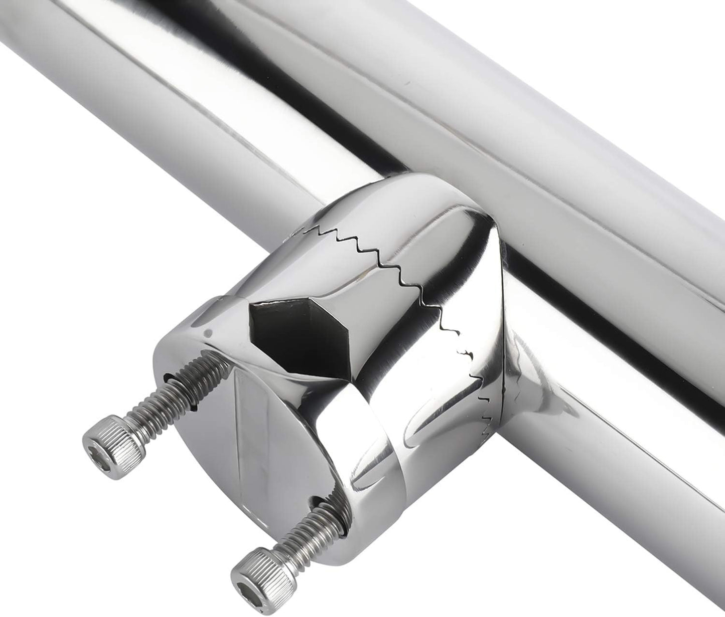 Stainless Clamp on Fishing Rod Holder - Rail Mount Rod Holder Adjustable Fishing Rod Holder (Fit 7/8" to 1" Rails, 2 Pack)