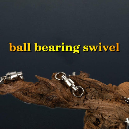 Ball Bearing Swivels Connector High Strength Stainless Steel Solid Welded Rings Barrel Swivels Saltwater Freshwater Fishing