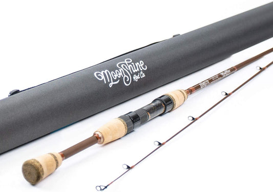 Moonshine Rod Co. Fishing Rod with Carrying Case and Extra Rod Tip Section Fast Action